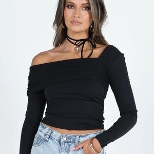 Princess Polly Black Mesh Top